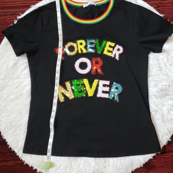 ❤💙💜Fun "Forever Or Never" Sequin Top💚🧡💛 - Picture 6 of 8